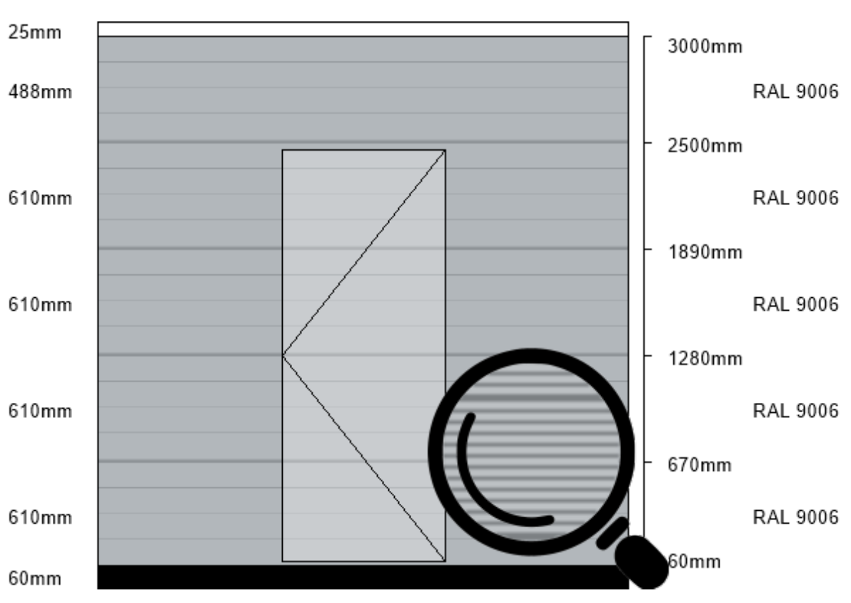 Sektionaltor KLI ISO-40 3000 x 3000 mm mit Schlupftür